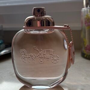 Coach Pink Glass Perfume Bottle FULL